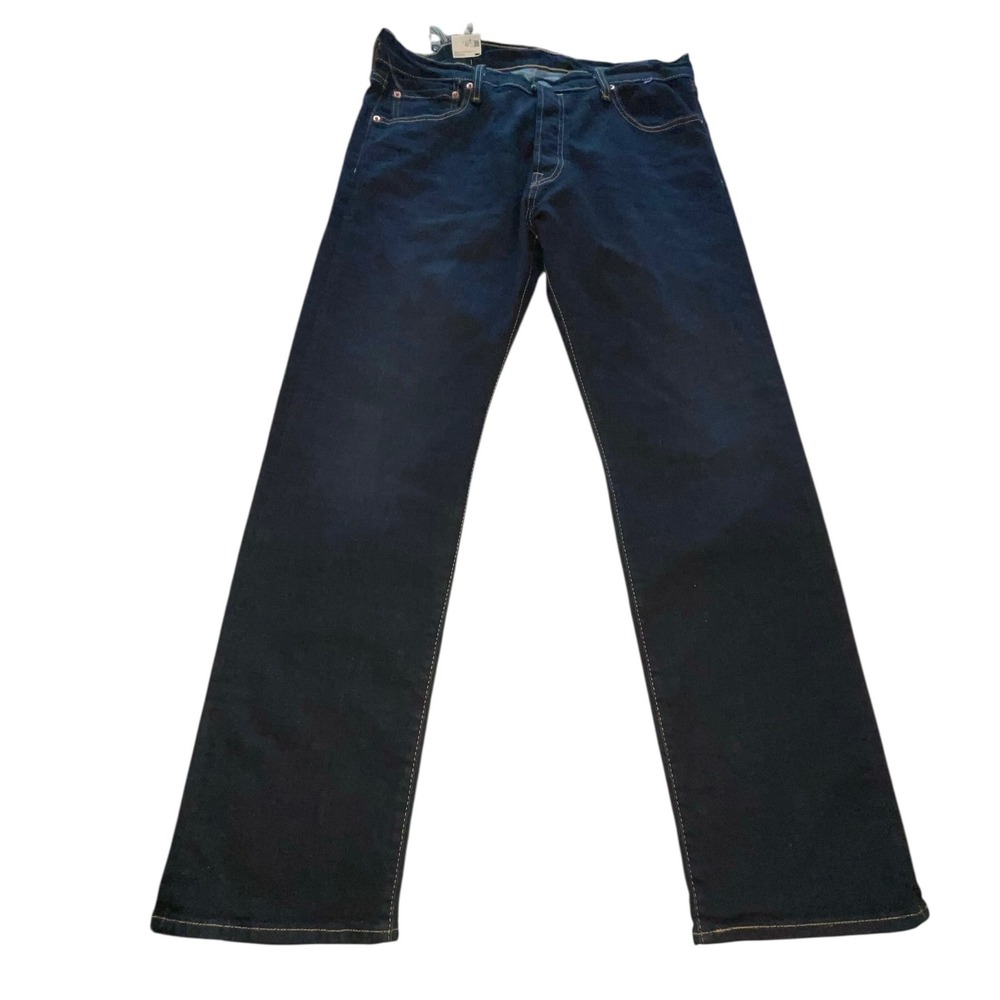 New Levi's Men's 501 Original Button Fly Jeans Size 36x32 Straight Dark Wash - Picture 1 of 13